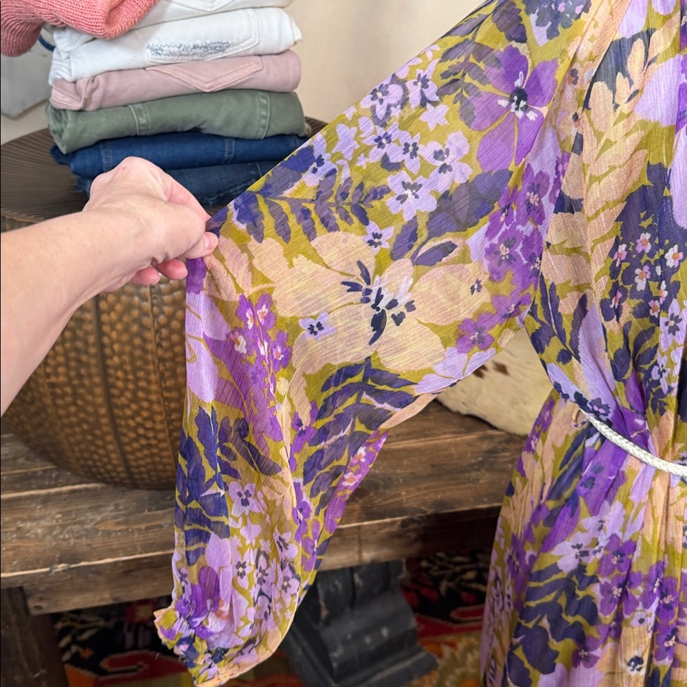Vici Purple Floral Long Sleeve Dress - Picture 5 of 9